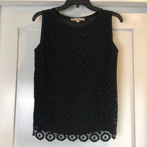 LOFT Black Lace Sleeveless Top